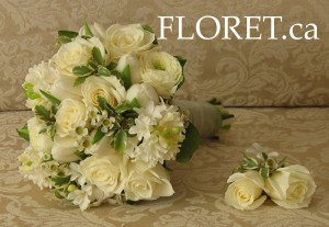 Hand-tied spring bouquet of tulips, hyancinths and ranunculus | Floret.ca