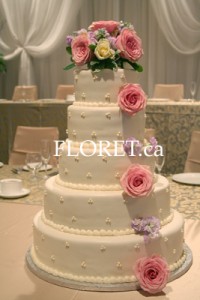 Simple Flowers On A Wedding Cake | Floret.ca